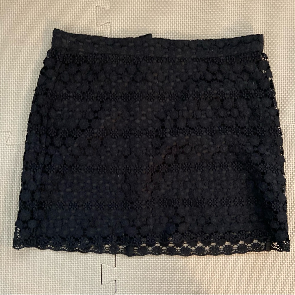 Crochet Black Mini Skirt